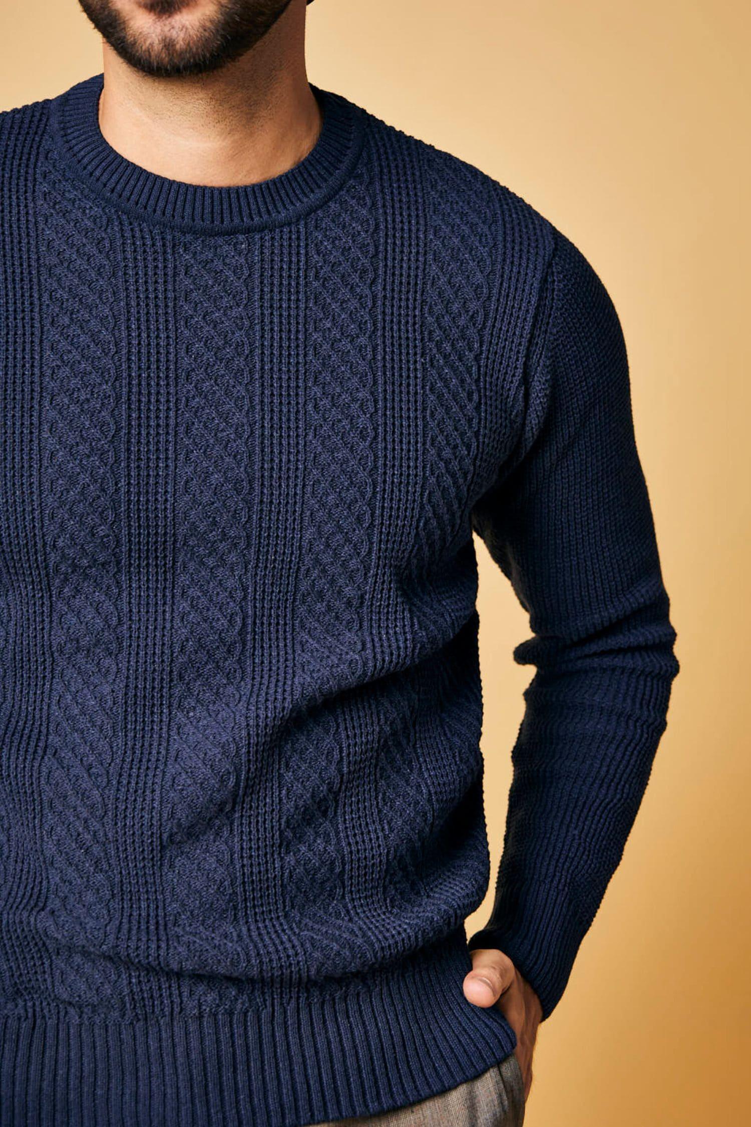 Suéter Cajicá en algodón regenerado trenzado perlado – Hombre